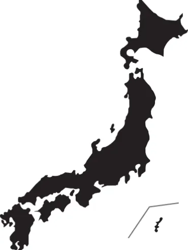 全国対応エリアを示す日本地図のイラスト